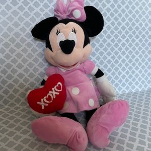 Minnie Mouse Plush Stuffed Animal xoxo heart 22" Large EUC